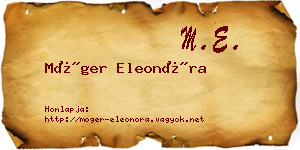 Móger Eleonóra névjegykártya